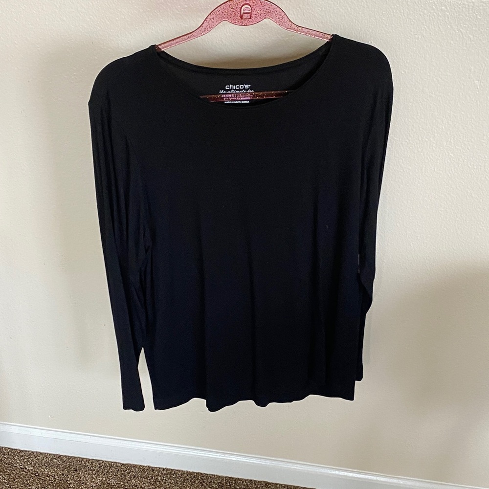 Chico's Elegant Black Long Sleeve Blouse